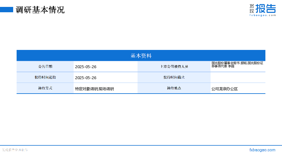 国光股份机构调研纪要